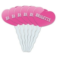 Brigette Heart Love Cupcake Pick Toppers - Set od 6