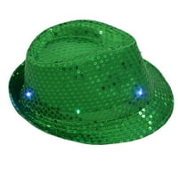 Treperi svijetlo LED šarene sekfin unise Fancy haljina plesna strana šešir zelena