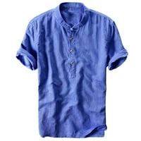 Corashan Muške majice, ljetni muški hladni i tanki ovratnik za viseći obojeni obojeni pamuk košulje muških majica za muškarce