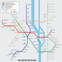 34x24in Kiev Metro Route mapa 【obloženi papir】