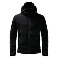 Zimske crne jakne za muškarce muške modne poslovne čvrsto multi džepne kapuljače za slobodno vrijeme veliki patentni patentni jakni poliester
