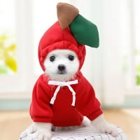 Božićni pas Apple odjeća buldog s kapuljačom s kapuljačom crveni pas zimski džemper za toplog kaputa za maiko mače mače