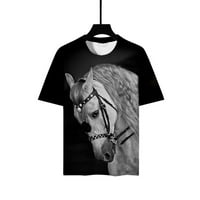 Leesechin Ljetne košulje za muškarce Unizno uništenje Dnevna odjeća 3D grafički ispis Ispis Konjski