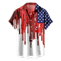 Košulje za muškarce vrši američke zastave Patriotske košulje za 4. juli muški gumb s kratkim rukavima