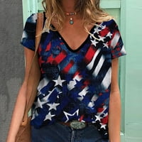 Hinvhai prevelike majice za žene odobrenje plus veličina Dan nezavisnosti Ženska majica Zvezda tiskana