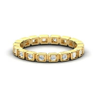 Kvadratni dijamantni prsten, prsten za angažman ruža, 14K čvrsti zlatni Personalizirani prsten, obljetni poklon