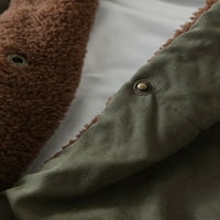 Symoidni ženski kaputi i jakne - Čvrsta kratka odjeća pamučne jakne džep labav štand prsluk navlaka vojska zelena l