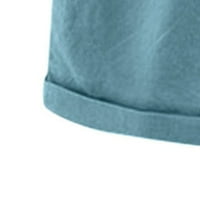 Smihono ženske ljetne plus veličine hlače tiskani elastični struk trake pamuk High struk kratke hlače klasične cvjetne casual labavi džepovi za spajanje trendnih kratkih hlača za žene plavo