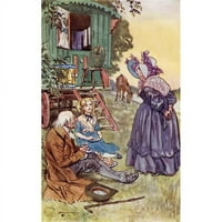 Čaj sa gospođom Jarley. FRONTIPISPIES H.M. Brock iz knjige Stara prodavnica za radoznalost Charles Dickens