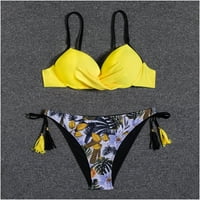 Lastesso Womens cvjetni print za plažu za plasku pahuljica Push up Gornji vrh Dno kupaći kostim za kupaći