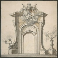 Dizajn za festivalsku arhitekturu za ulazak u Pariz za kralj Švedske, Frederick I Hesse Poster Print