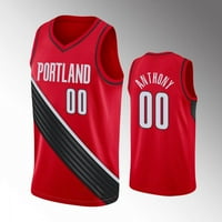 NBA_ Jersey Portland''trail''sklazers'men Damian Lillard C.J. McCollum Carmelo Anthony Red Custom Custom Jersey