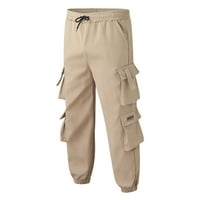 Eashery muške teretne hlače opuštene fit teretne hlače s stručnim klasičnim fit lakim kaki hlače muške