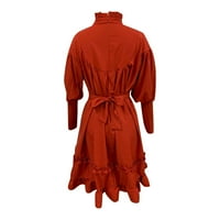 haljina za žene dugih rukava sa labavim štandom ovratnik čipka leanterne rukave slatka mala haljina
