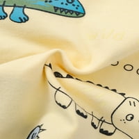 Canrulo Toddler Baby Boys Ljetni odjevnici Set Dinosaur tiskani majica TOWS Hraštari marelice 3- godine