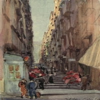 Napulj i južna Italija Napulj Street Street Scene Poster Print Frank Crisp