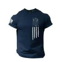 Muška grafička majica za prevelike majicu od tiskane američke zastave OTVORENIH OF CRATHLEEVES Bluza Casual Tee vrhovi