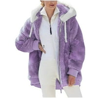 Floleo ženski vrhovi jakne za čišćenje zimskih žena plus size zimski topli labavi plišani kaputi sa kapuljačom