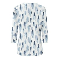 Ženski ljetni vrhovi bluza Žene ruhove casual prugaste kraljevske majice Bijeli XL