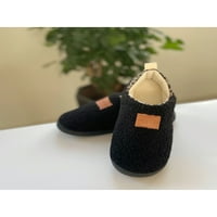 LUENCEO WOOGE tople cipele memorijske pjene papuče meko plišane runo Fuzzy Sliper unutarnje kuće kućne cipele crna 5,5-6