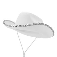 Muškarci Žene su osjetili kaubojski šešir, ljetni široki BRIM WESTERN Hat Classic Solid Colora Fedora