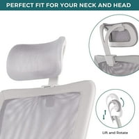 Stol ergonomska mrežasta stolica za leđa sa lumbalnom podrškom, podesivim naslonom za glavu, nasloni