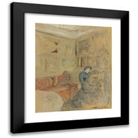Édouard Vuillard Black Moderni uokvireni muzej Art Print pod nazivom - Madam Hessel u njenoj maloj dnevnoj sobi