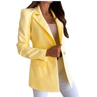 Ženske ležerne bluže otvorene prednje kardigan odijelo jaknu čisti dressivi dugih rukava navratnik na