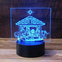3D rođenja Set Scena Svjetlo, lampica LED lampica s USB-om, baterijom i kontrolom dodira Rotirajuća izblijed ili solidni režim boje. Savršena noćna svjetlost za djecu ili jedinstveni poklon za bilo koje godine