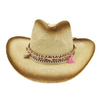 Slamna kaubojski šešir Outback Western Muns ženski kaubojski šešir stilista hats truperder tvrd
