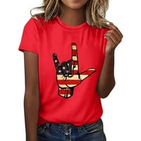 Dnevne košulje za neovisnost Žene Grafičke majice za žene Top Crewneck kratkih rukava s kratkim rukavima