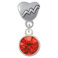 Crvena oktant Crystal Drop - otkucaj srca šarm perla
