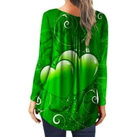 Spring bluze s dugim rukavima za žene Redovne rukave Shamrock Trendy T majice sakriju trbušni mast Novelty