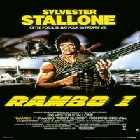 Rambo i prva krv francuska verzija retro vintage 80s filmski častor za kino Decor Memorabilia Action Film Sylvester Stallone serija Kolekcija Classic War Cool Ogroman veliki divovski poster Art 36x54
