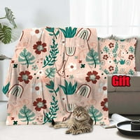 Vintage cvjetna pokrivačica s poklopcem jastuka za kauč kauč kauč u uredu komforan i toplo bacanje prekrivačica