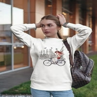 Žena jaše bicikl u Parizu. Duks žene -Image by Shutterstock, ženska 5x-velika