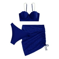 Zuwimk bikini setovi za žene, dva tanka postavljena kupaći kupaći kostimi za žene V izrez Tankeni gornji