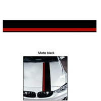 Matte crna s crvenim reli Stripes Racing Trim Trim Car Food prednja kapuljača naljepnica