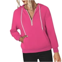 Žene Ležerne prilike pulover s dugim rukavima s kapuljačom s kapuljačom sa džepom udobne boje u boji Trendi ugodni plus dukseri