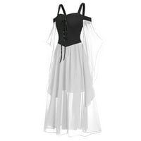 Lolmot renesansna haljina za žene 50s Gothic Retro Pare haljina od ramena Šifonske haljine s dugim rukavima Srednjovjekovna maskarska haljina