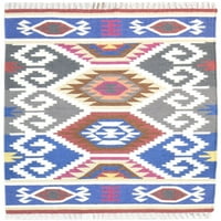 3 '5' prostirka Multi Color Southwestern Dhurrie Američki plemenski mali tepih
