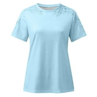 Gaecuw Slatke prevelike majice za žene Bluze s kratkim rukavima T / košulje sa pulover TEES T-majice