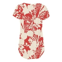 Majice za žene s kratkim rukavima Cloted cvijet od tiskane na dresene majice TOP Ležerne prilike cvjetne