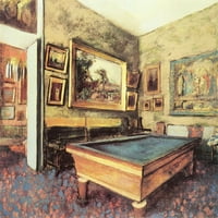 Bilijar soba u Menil-Hubert, Degas - platno ili zidna umjetnost otisak