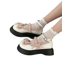 JUEBONG čizme na čišćenju ženske tkane kratke luk princeze ženske cipele debele cipele s visokom petom čipke