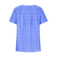 Binmer bluza plus veličina Ženska čišćenje kratkih rukava V-izrez za bluzu za bluzu od pulover kratkih