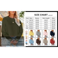 Mafus ženske obrezivanje dugih rukava s majicama okrugli vrat Ležerni kap rame na vrhu sitne pulovere
