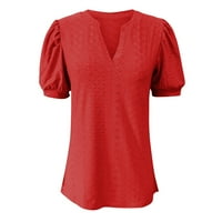 Vedolay Top Women Tops Ljeto Plus size Cvjetni vrhovi V izrez kratki rukav Thirt Radne casual bluze, RD XL