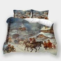 3D meki krevet pokriva božićne životinje luksuzni tekstil crtani figure snježni dekor Duvet Cover odijela
