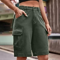 OKBOP Atletski kratke hlače za žene Ljeto ravne kratke hlače Multi džep srednje struka kombinezone hlače